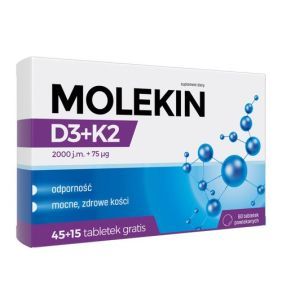 Molekin D3 + K2, tabletki powlekane, 60 szt. (45 + 15 szt.)