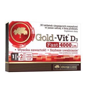 Olimp Gold-Vit D3 Fast, 4000 j.m, tabletki ulegające rozpadowi w jamie ustnej, 30 szt.