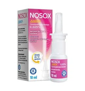 Nosox Junior, 0,025%, aerozol do nosa, 10 ml, butel.