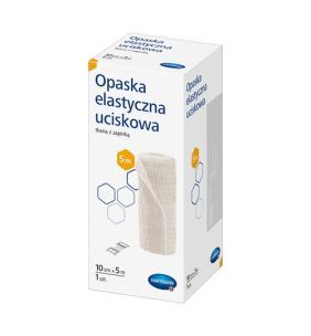 Opaska elastyczna uciskowa tkana z zapinką, 10 cm x 5 m, 1 szt.