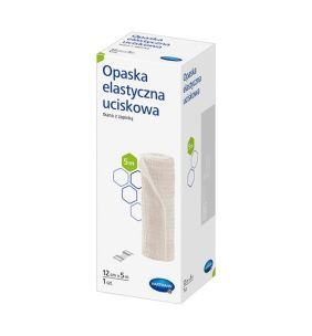 Opaska elastyczna uciskowa tkana z zapinką, 12 cm x 5 m, 1 szt.