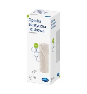 Opaska elastyczna uciskowa tkana z zapinką, 12 cm x 5 m, 1 szt.