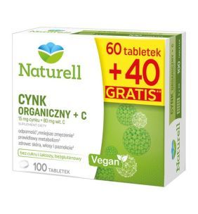 Naturell Cynk Organiczny + C, tabletki, 100 szt.