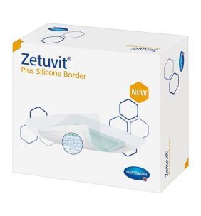 Zetuvit Plus Silicone Border, opatrunek silikonowy, 20 cm x 25 cm, 1 szt. (z opakowania 10 szt.)
