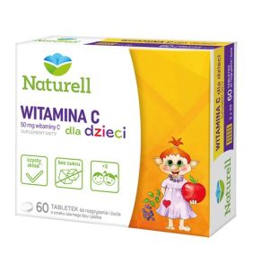 Naturell Witamina C dla dzieci, tabletki do żucia i rozgryzania, 60 szt.