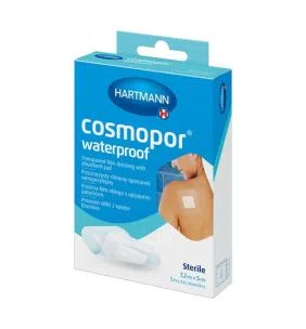 Cosmopor Waterproof, samoprzylepny opatrunek jałowy, 7,2 x 5 cm, 5 szt.