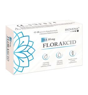 Florakcid HA 10 mg, globulki dopochwowe z kwasem hialuronowym, 10 szt.