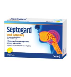 Septogard smak cytrynowy, 3 mg, pastylki twarde, 20 szt.