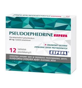 PSEUDOEPHEDRINE ESPEFA, 60 mg, tabletki powlekane, 12 sztuk