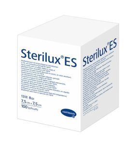 Sterilux ES, kompresy niejałowe, 13-nitkowe, 8 warstwowe, 7,5 cm x 7,5 cm, 100 szt.