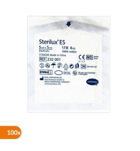 Sterilux ES, kompresy niejałowe, 17-nitkowe, 8 warstwowe, 5 cm x 5 cm, 100 szt.