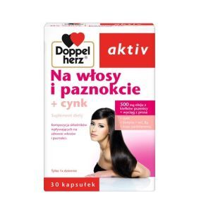 Doppelherz aktiv Na włosy i paznokcie + cynk, kapsułki, 30 szt.