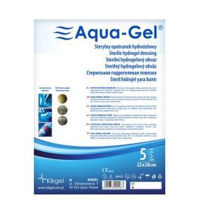 Aqua-Gel, opatrunek hydrożelowy, 22 cm x 28 cm, 5 szt.