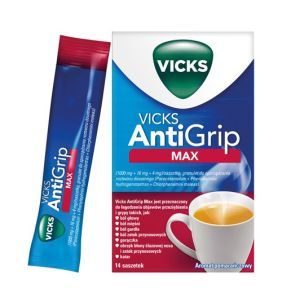 Vicks AntiGrip Max, granulat do sporządzania roztworu doustnego, 14 sasz.