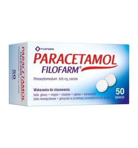 Paracetamol  Filofarm, 500 mg, tabletki, 50 szt.