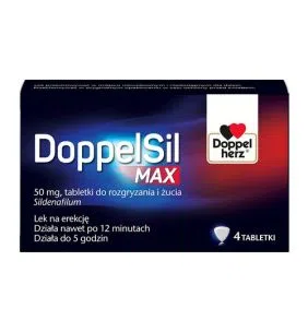 DoppelSil Max, 50 mg, tabletki do rozgryzania i żucia, 4 szt.