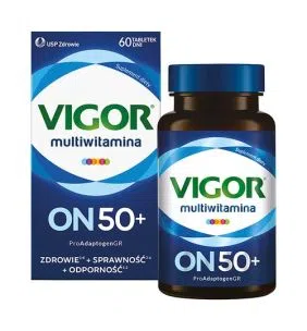 Vigor multiwitamina ON 50+ zestaw witamin i minerałów z żeń-szeniem i reishi, tabletki, 60 szt.