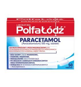 Paracetamol Polfa-Łódź, 500 mg, tabletki, 50 szt.