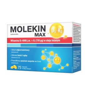 Molekin D3 + K2 MAX w oleju lnianym, kapsułki, 75 szt.