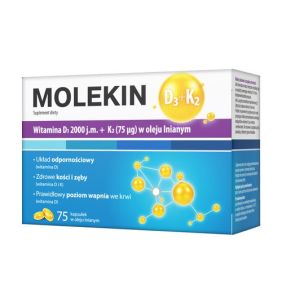 Molekin D3 + K2 w oleju lnianym, kapsułki, 75 szt.