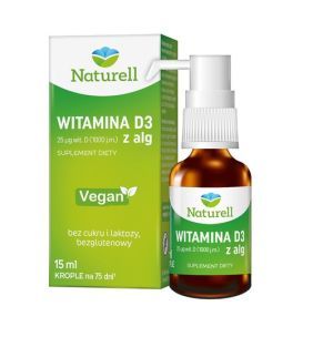 Naturell Witamina D3 z alg, krople, 15 ml