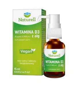 Naturell Witamina D3 z alg, krople, 15 ml