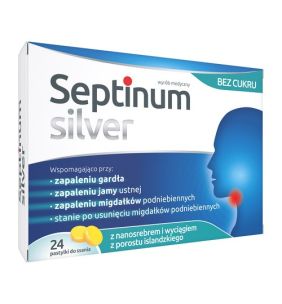 Septinum silver, pastylki do ssania, 24 szt.