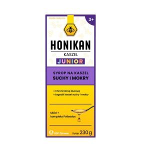 Honikan Kaszel Junior, syrop na kaszel suchy i mokry, 230 g