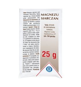 Magnezu siarczan (Magnesium sulfas), proszek do sporządzania roztworu, 25 g (Hasco)