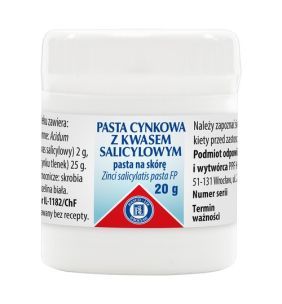 Pasta cynkowa z kwasem salicylowym (Pasta Lassara), 20 g (Hasco)