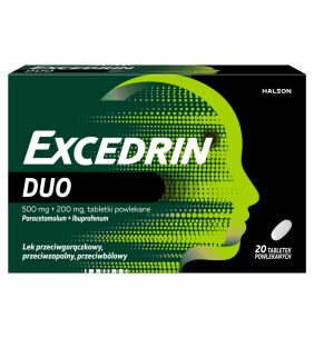 Excedrin Duo, 200 mg + 500 mg, tabl.powl., 20 szt