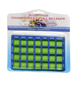 Kasetka do leków, tygodniowa, 4 pory dnia, 1 szt.