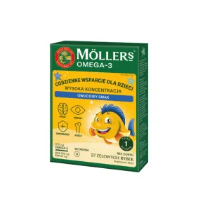 Mollers Omega-3 Rybki Wysoka Koncentr.,żelki,sm.owoc.,27 szt