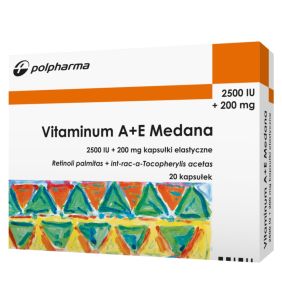 Vitaminum A+E Medana, 2500 j.m.A + 200 mg E, kapsułki,  20 szt.