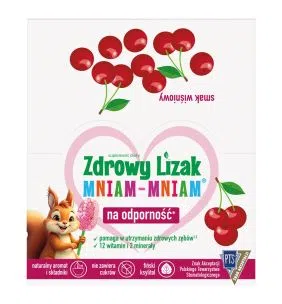 Zdrowy Lizak MniamMniam,musuj.wisnia,b/cukr,40szt,disp
