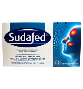 Sudafed, 60 mg, tabletki powlekane, 12 szt.