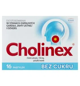 Cholinex, 150 mg, pastylki do ssania (bez cukru), 16 szt.
