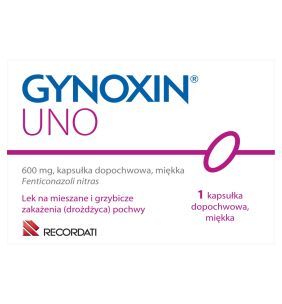Gynoxin Uno, 600 mg, kapsułka dopochwowa, miękka, 1 sztuka