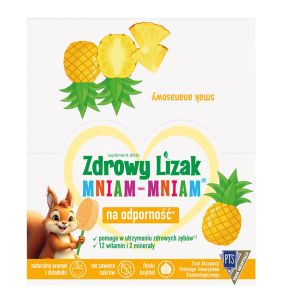 Zdrowy Lizak MniamMniam,ananas,b/cukru,40szt,disp