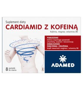 Cardiamid z kofeiną, pastylki do ssania, smak cytrusowy, 8 szt.