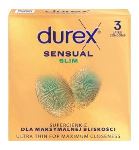 Durex Sensual Slim, prezer, super cienkie, 3 szt