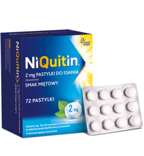 Niquitin, 2 mg, pastylki do ssania, smak miętowy, 72 szt.