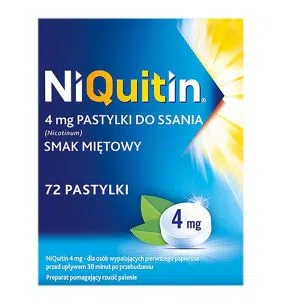 Niquitin, 4 mg, pastylki do ssania, smak miętowy, 72 szt.