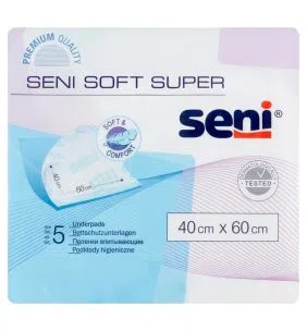 Seni Soft Super, podkłady higieniczne, 40 cm x 60 cm, 5 szt.