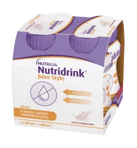 Nutridrink Juice Style, płyn,o smak orzeźwiającej maliny, 4 x 200ml