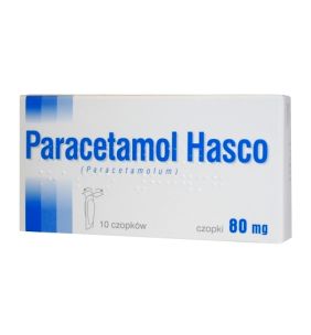 Paracetamol Hasco, 80 mg, czopki, 10 szt. 