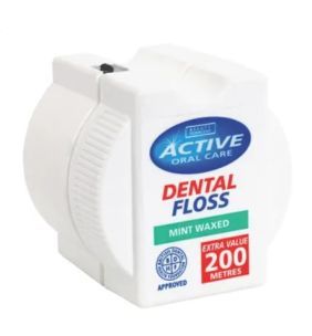 Active, nić dentystyczna, miętowa woskowana, 200 m