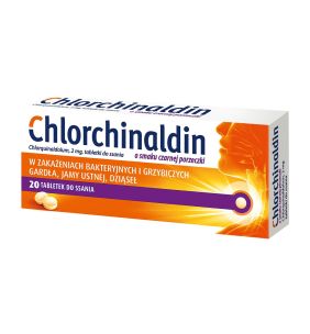 Chlorchinaldin, 2 mg, tabletki do ssania o smaku czarnej porzeczki, 20 szt.