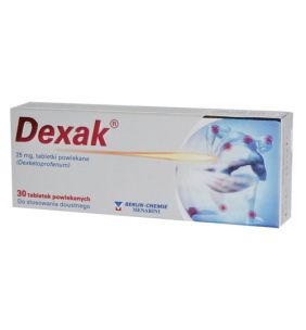Dexak, 25 mg, tabletki powlekane, 30 szt.