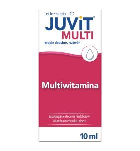 JUVIT MULTI, krople doustne, roztwór, Jedno opakowanie leku zawiera 10 ml roztworu.